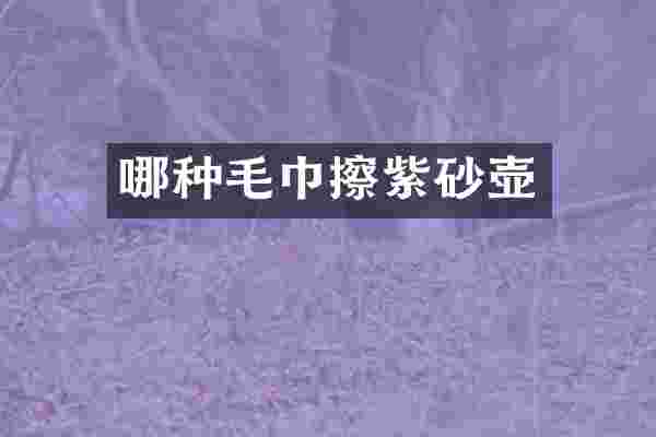 哪种毛巾擦紫砂壶