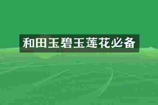 和田玉碧玉莲花必备