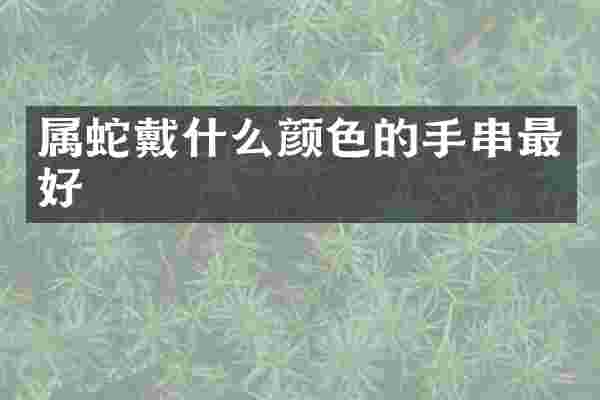 属蛇戴什么颜色的手串最好