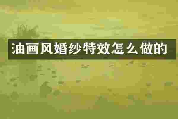 油画风婚纱特效怎么做的