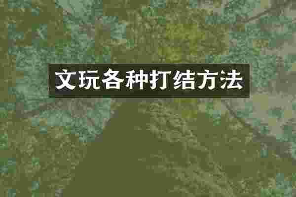 文玩各种打结方法