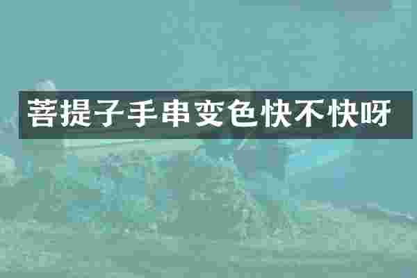 菩提子手串变色快不快呀