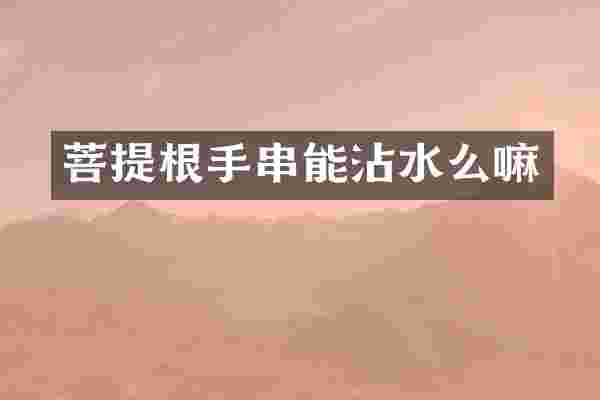 菩提根手串能沾水么嘛