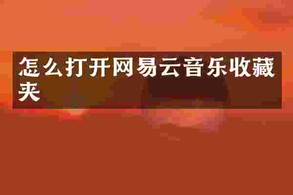 怎么打开网易云音乐收藏夹