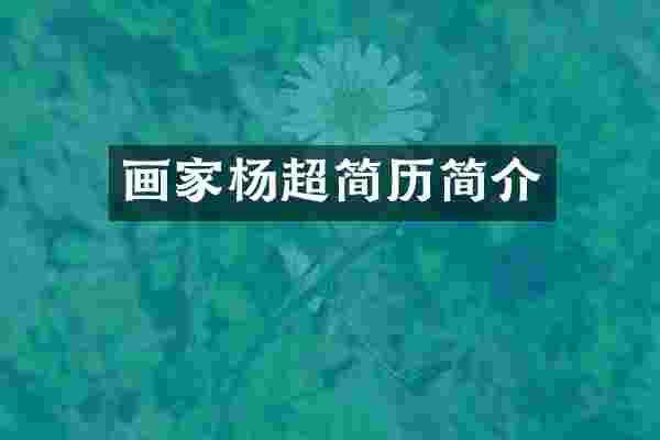 画家杨超简历简介