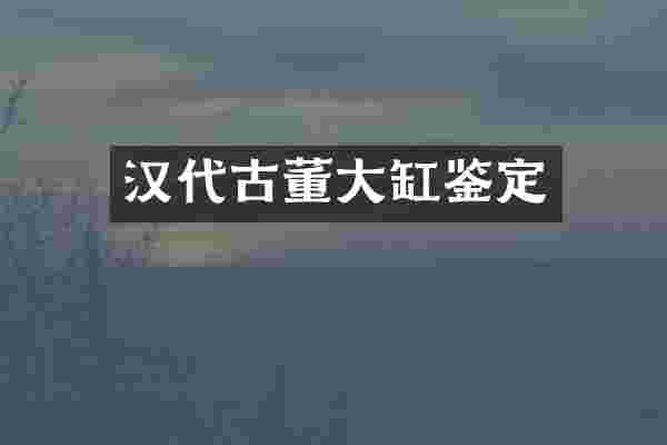 汉代古董大缸鉴定