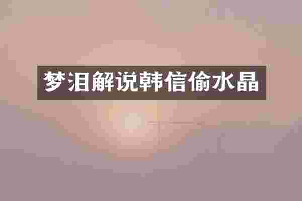 梦泪解说韩信偷水晶