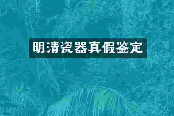 明清瓷器真假鉴定
