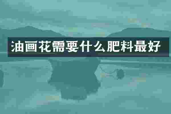 油画花需要什么肥料最好