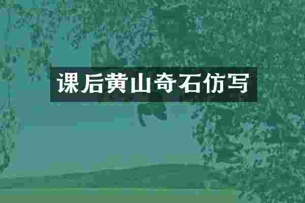 课后黄山奇石仿写