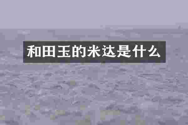 和田玉的米达是什么