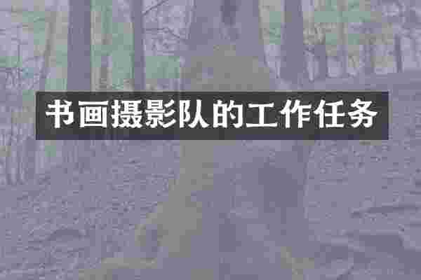 书画摄影队的工作任务