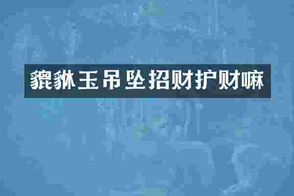貔貅玉吊坠招财护财嘛