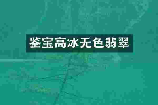 鉴宝高冰无色翡翠