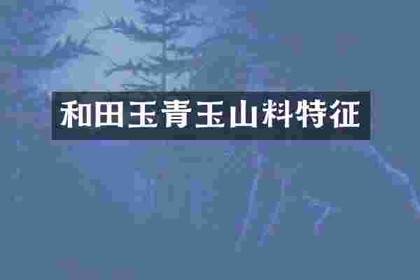 和田玉青玉山料特征