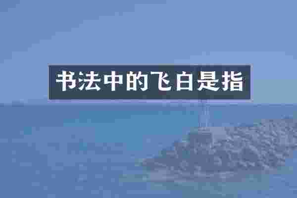 书法中的飞白是指