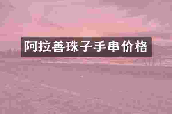 阿拉善珠子手串价格