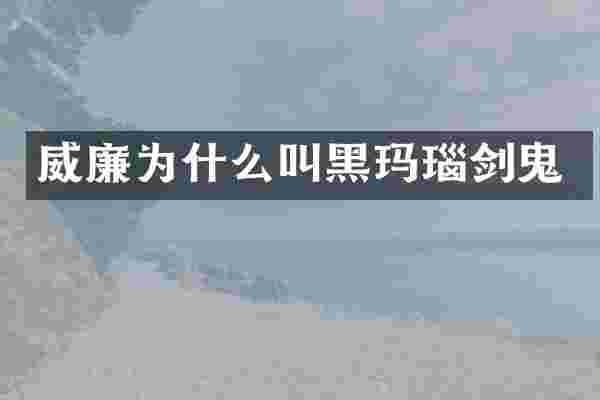 威廉为什么叫黑玛瑙剑鬼