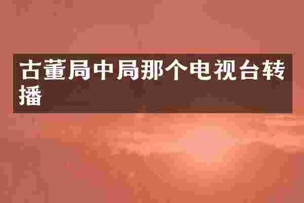 古董局中局那个电视台转播