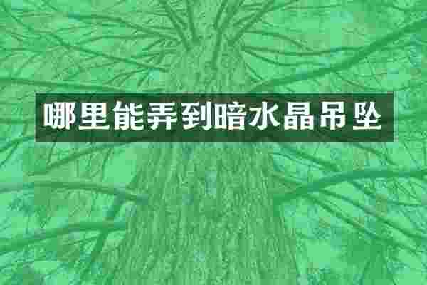 哪里能弄到暗水晶吊坠