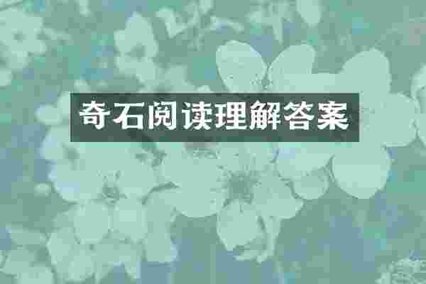 奇石阅读理解答案