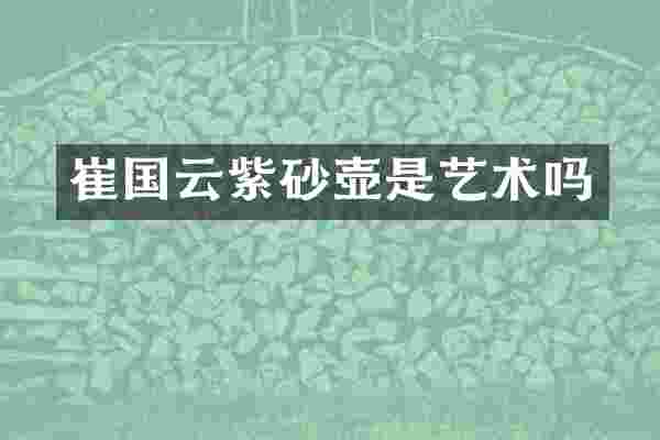 崔国云紫砂壶是艺术吗