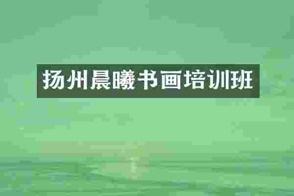 扬州晨曦书画培训班
