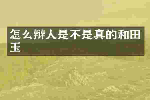 怎么辩人是不是真的和田玉