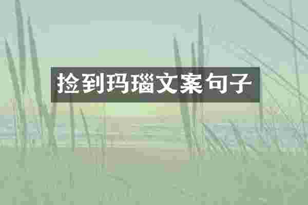 捡到玛瑙文案句子