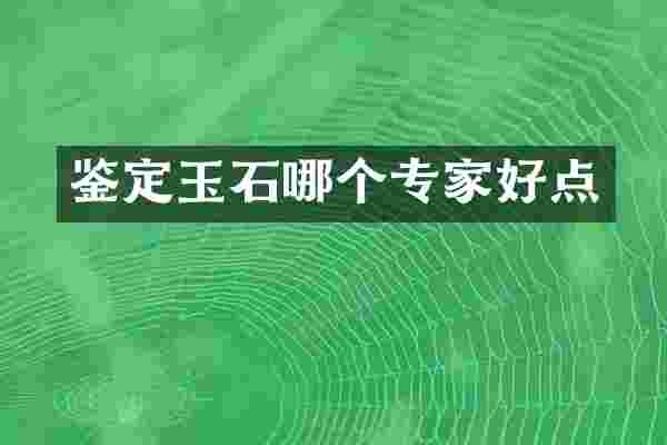鉴定玉石哪个专家好点