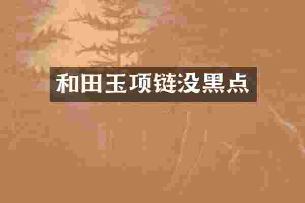 和田玉项链没黑点