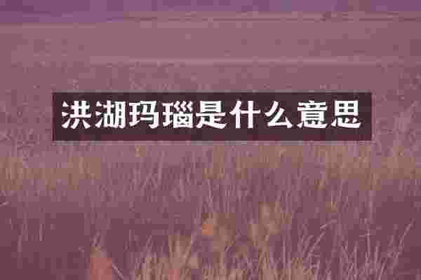 洪湖玛瑙是什么意思