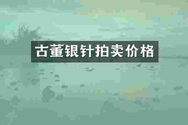 古董银针拍卖价格