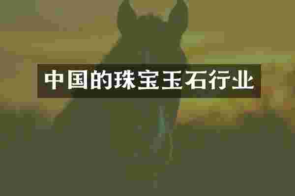 中国的珠宝玉石行业