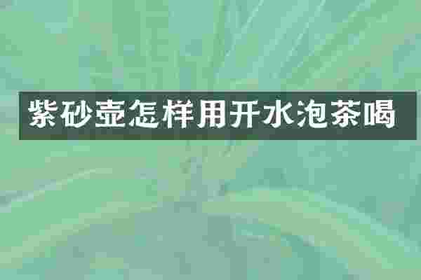 紫砂壶怎样用开水泡茶喝