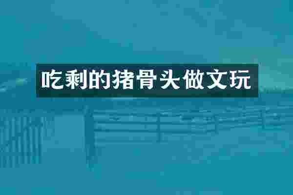 吃剩的猪骨头做文玩