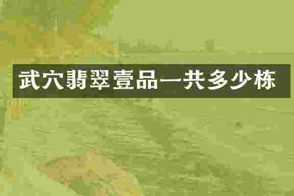 武穴翡翠壹品一共多少栋