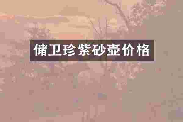 储卫珍紫砂壶价格