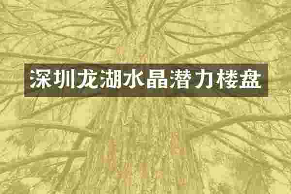 深圳龙湖水晶潜力楼盘