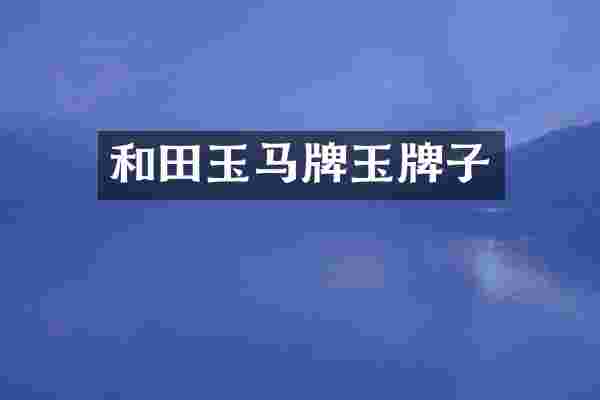 和田玉马牌玉牌子