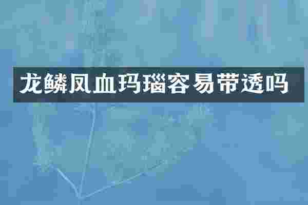 龙鳞凤血玛瑙容易带透吗