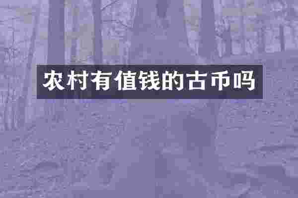 农村有值钱的古币吗