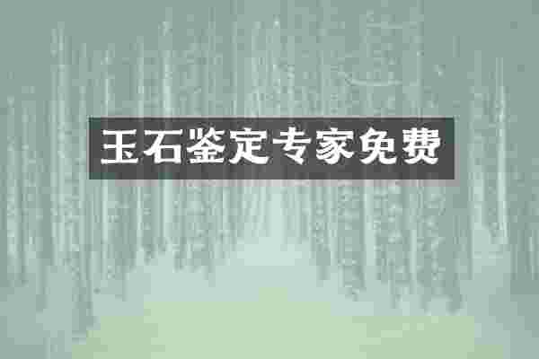 玉石鉴定专家免费