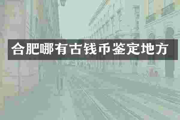 合肥哪有古钱币鉴定地方