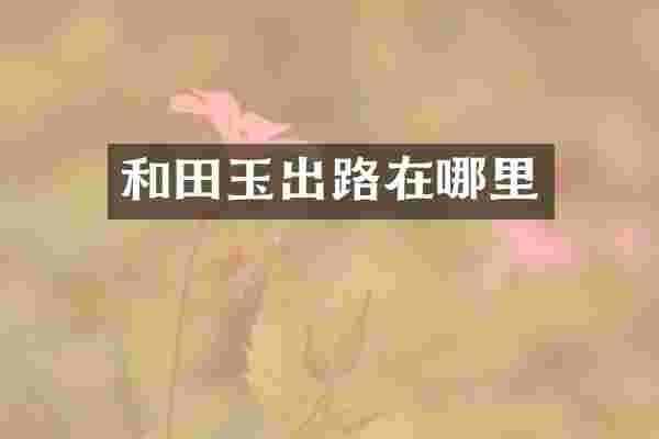 和田玉出路在哪里