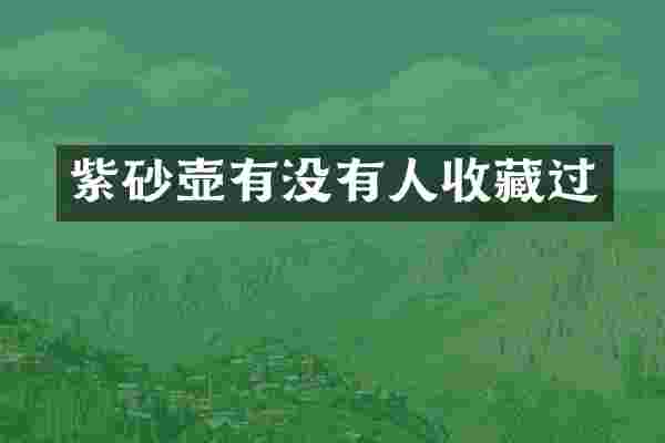 紫砂壶有没有人收藏过