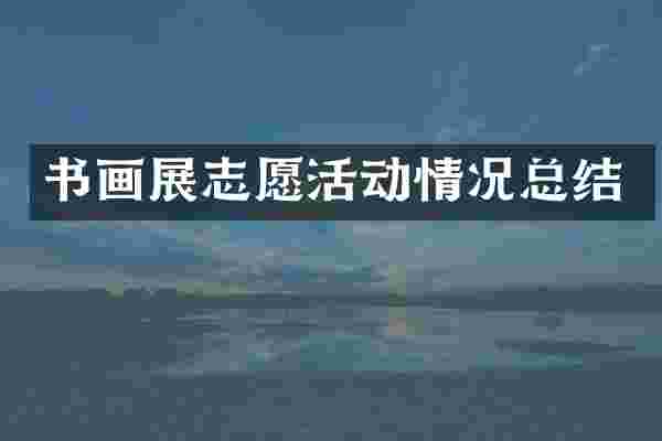书画展志愿活动情况总结