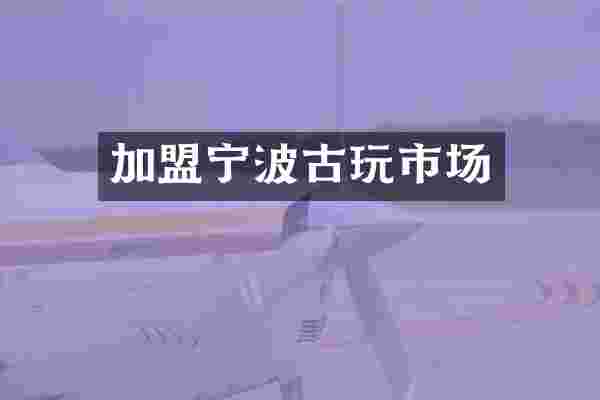 加盟宁波古玩市场