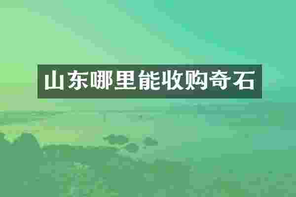 山东哪里能收购奇石