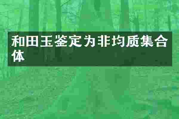 和田玉鉴定为非均质集合体
